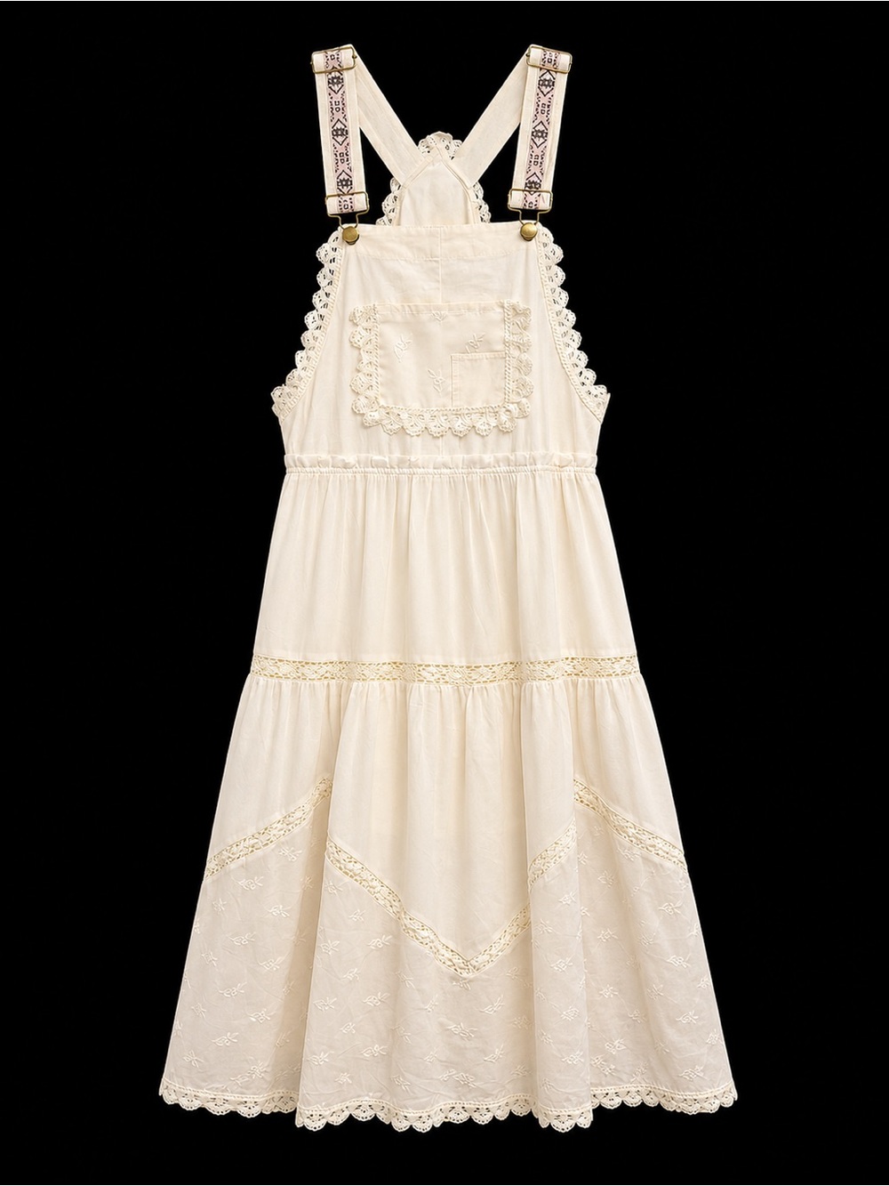 Amazon Cream Lace Pinafore Dress